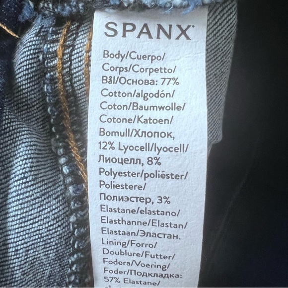 SPANX® Distressed High Waist Ankle Denim Leggings Size L - Picture 12 of 13